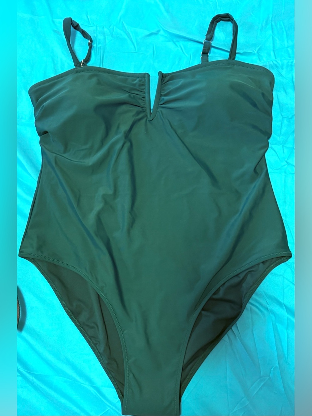 NWT George Dark Green Ribbed Swim Suit